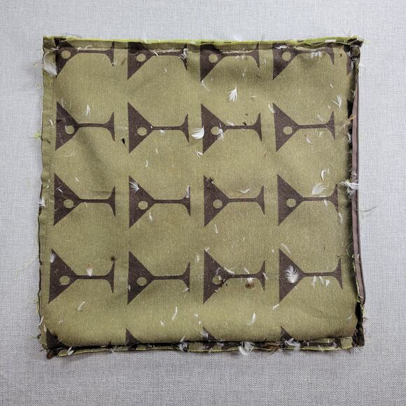 Martini Pillowcase 18" Brown Gold Wine Glass Silk Decorative Accent Pillow Cover - Picture 4 of 5